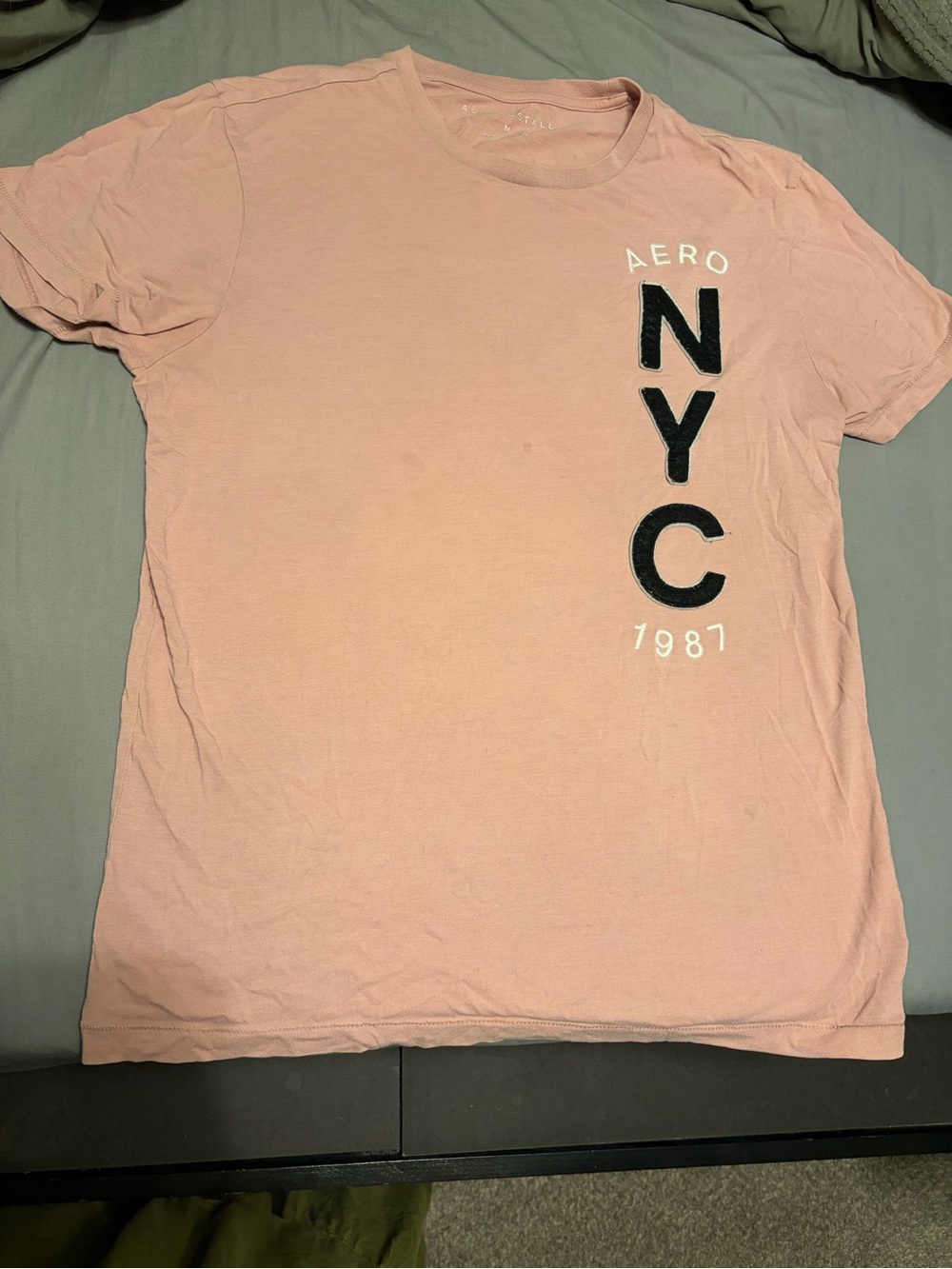 Aeropostale Pink NYC 1987 Short Sleeve Tee - Vertical Logo